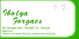ibolya forgacs business card